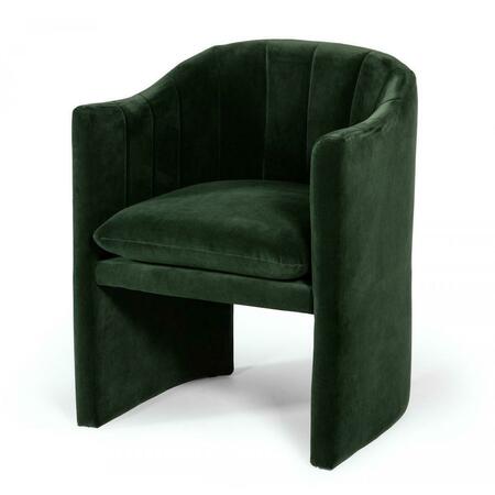 GFANCY FIXTURES Velvet Modern Curvilinear Dining Chair, Dark Green GF3684178